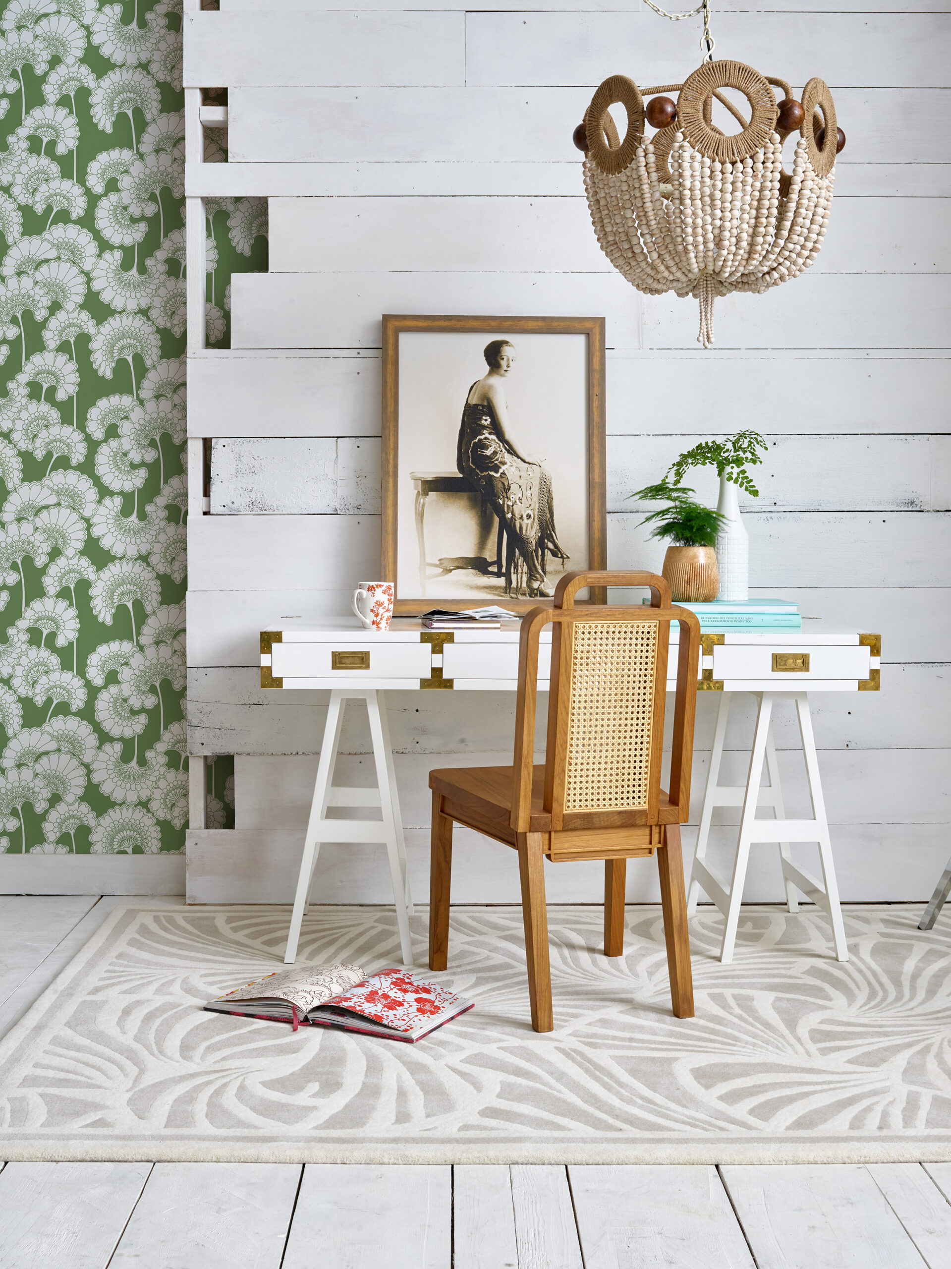 Florence Broadhurst Japanese Fans Ivory vloerkleed