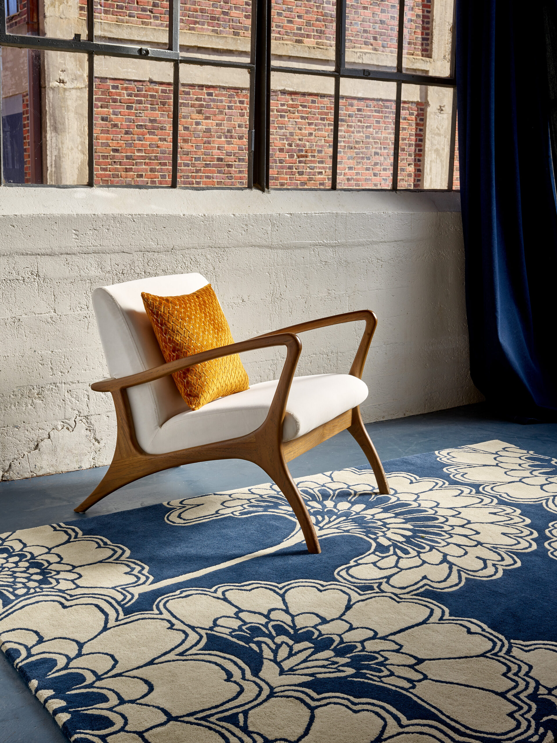 Florence Broadhurst Japanese Floral Midnight vloerkleed