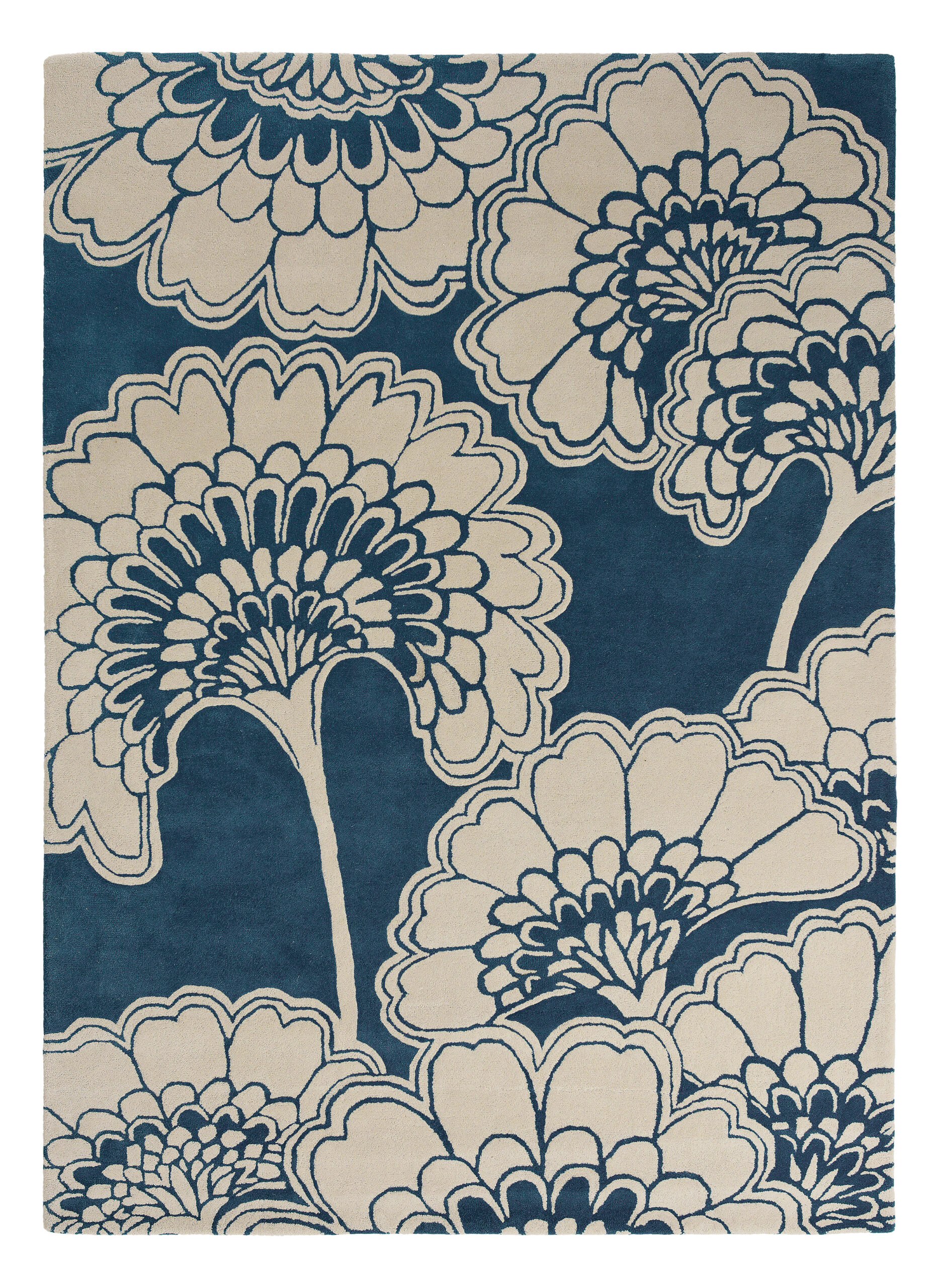 Florence Broadhurst Japanese Floral Midnight vloerkleed