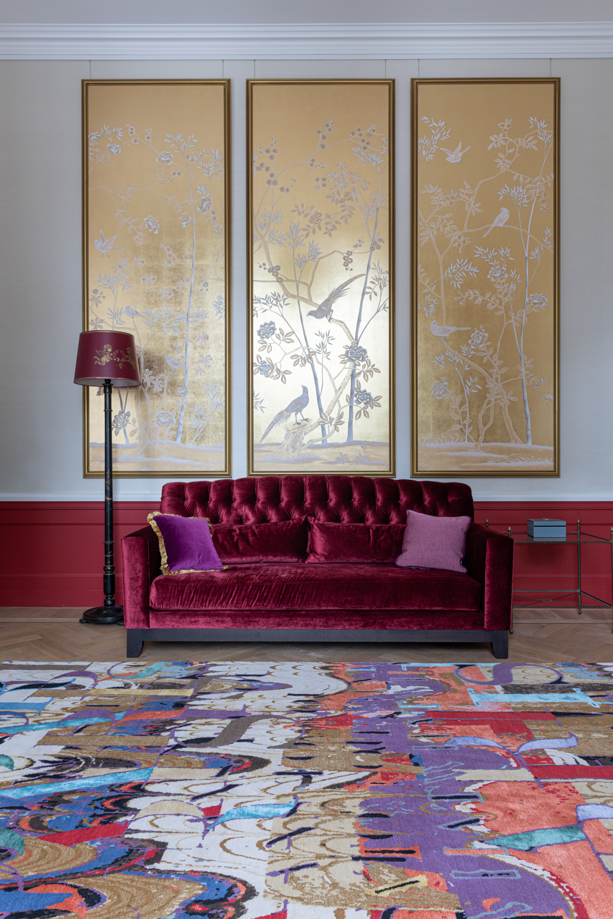 Vloerkleed modern Nepal Paris is Art sfeerfoto