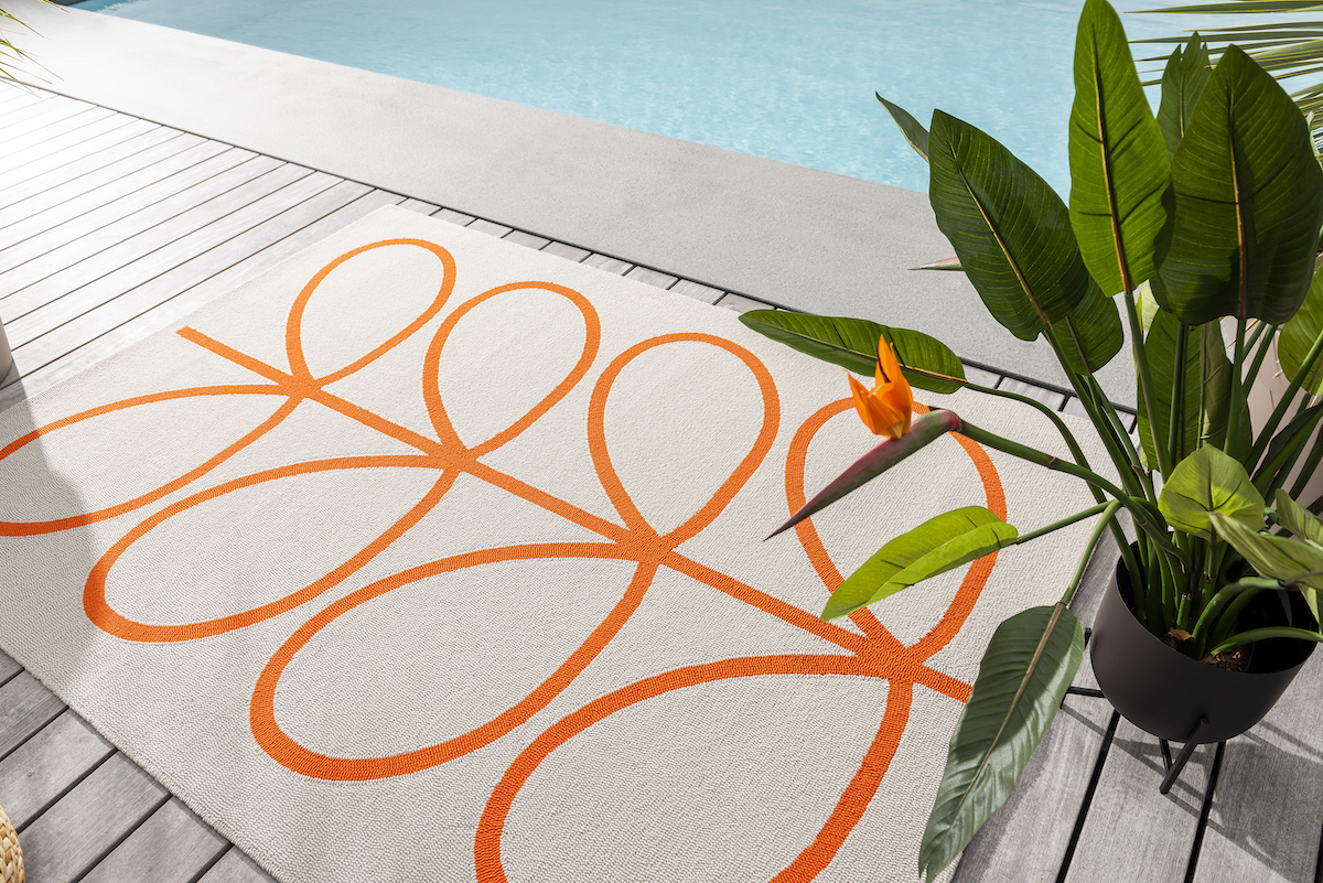 Outdoor vloerkleed Giant linear stem persimmon