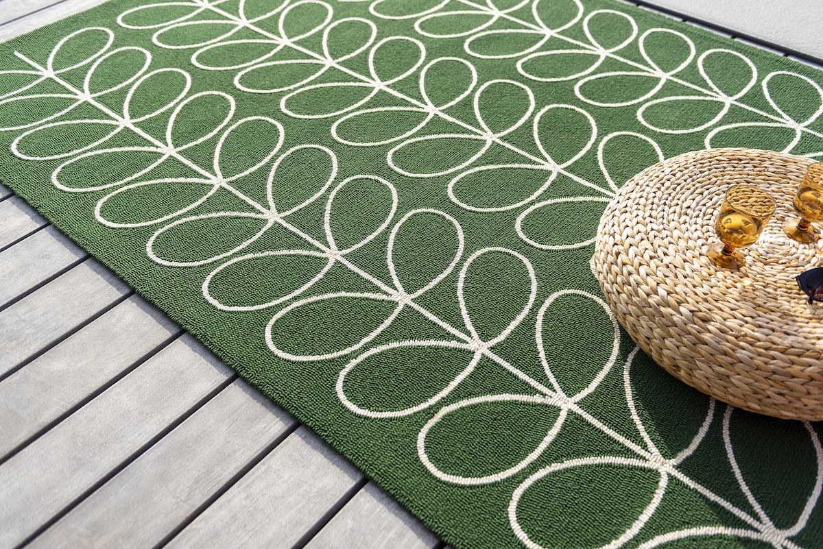 Outdoor vloerkleed Orla Kiely Linear Stem Jade
