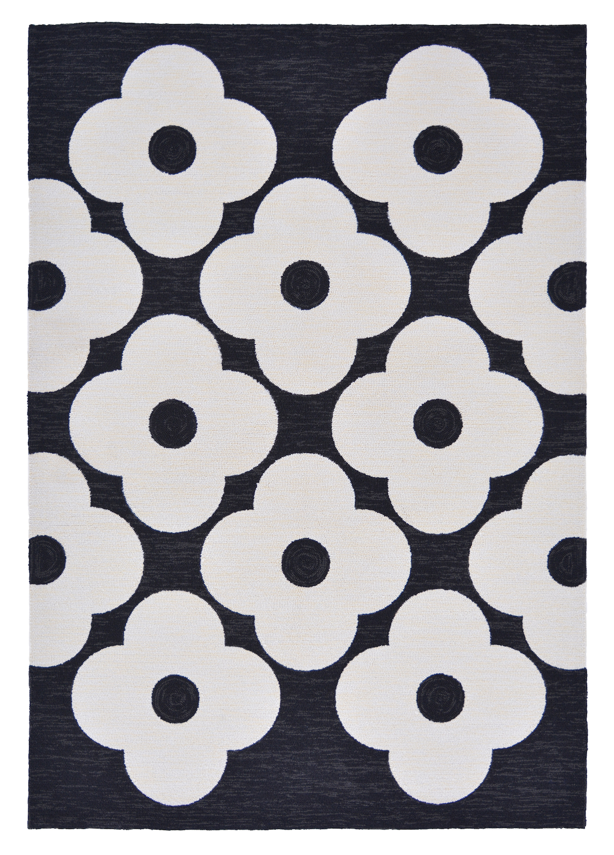 Outdoor vloerkleed Orla Kiely Spot flower black
