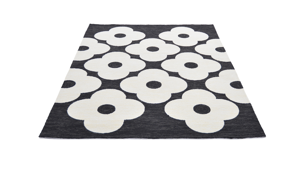 Outdoor vloerkleed Orla Kiely Spot flower black