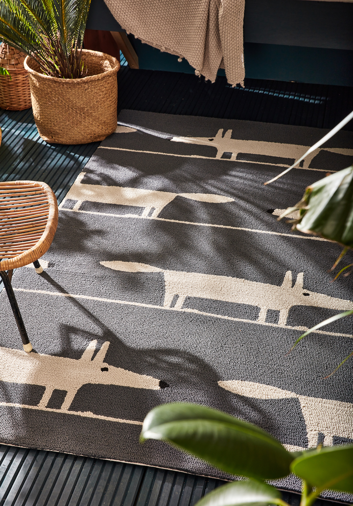 Outdoor vloerkleed Scion Mr. Fox charcoal