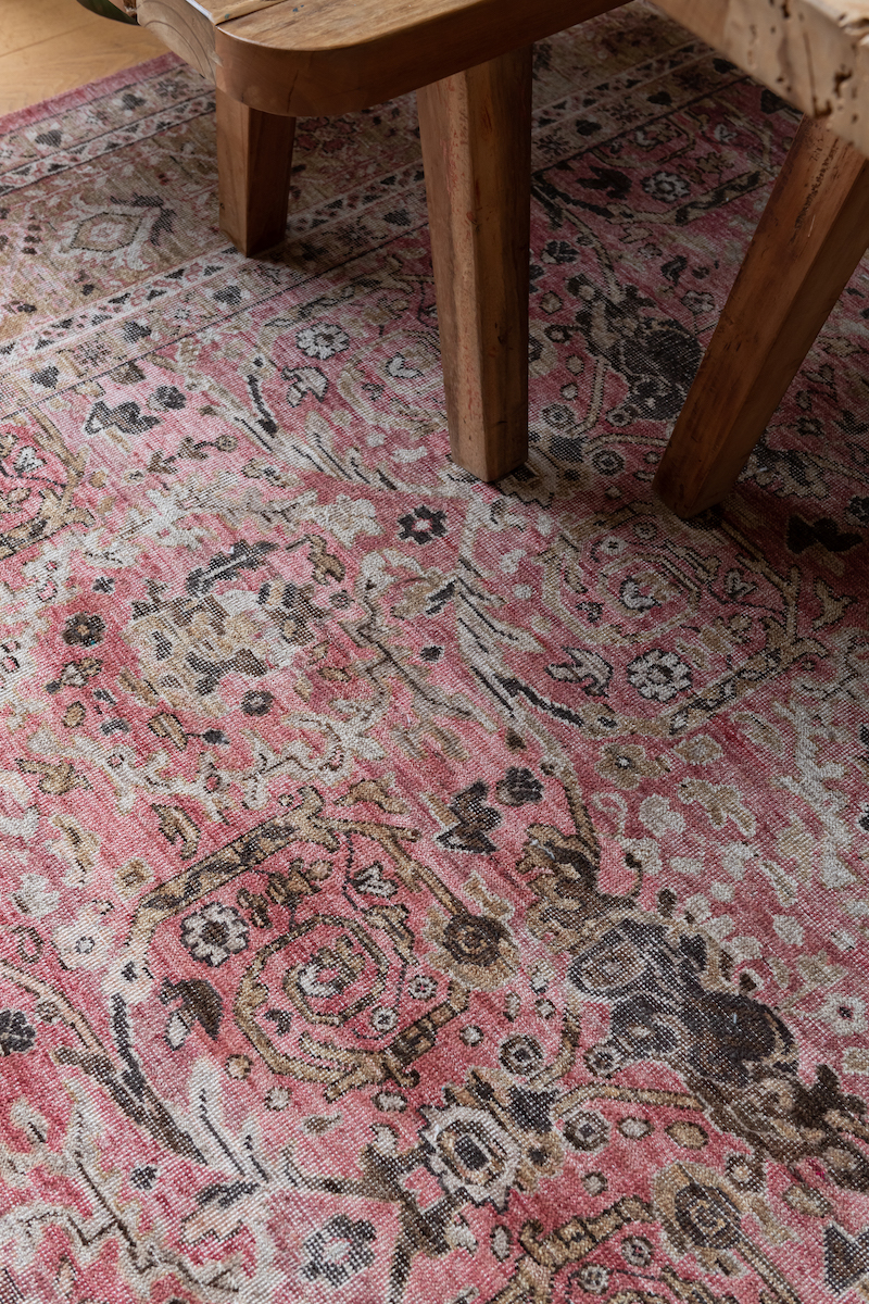 Chateau Sangria Rosso vintage vloerkleed detail