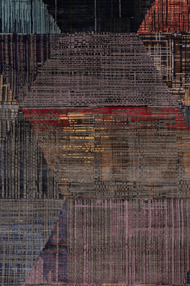 India Escher Elements Charcoal vloerkleed