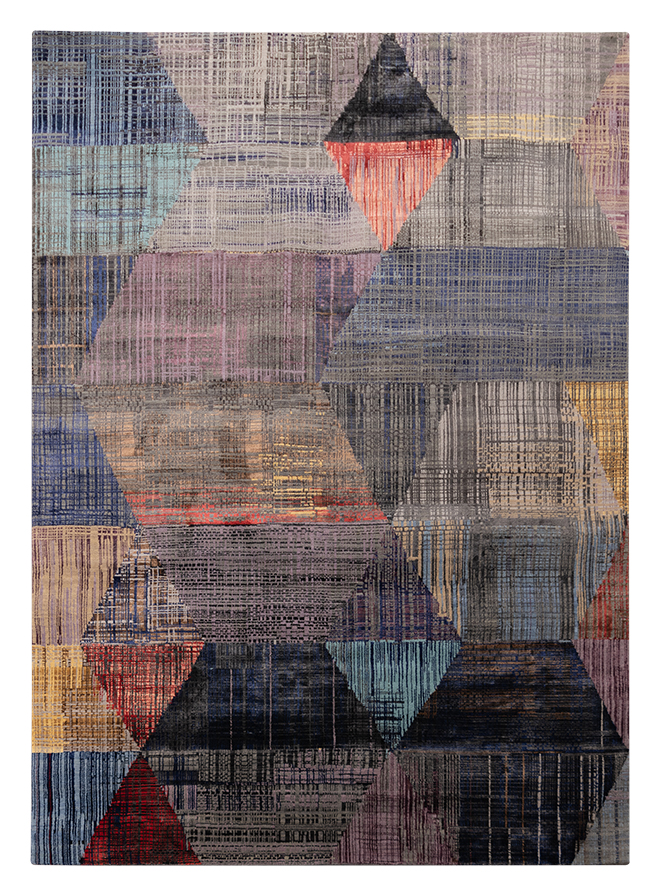 India Escher Elements Charcoal vloerkleed