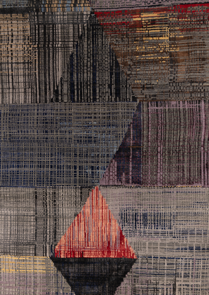 India Escher Elements Charcoal vloerkleed