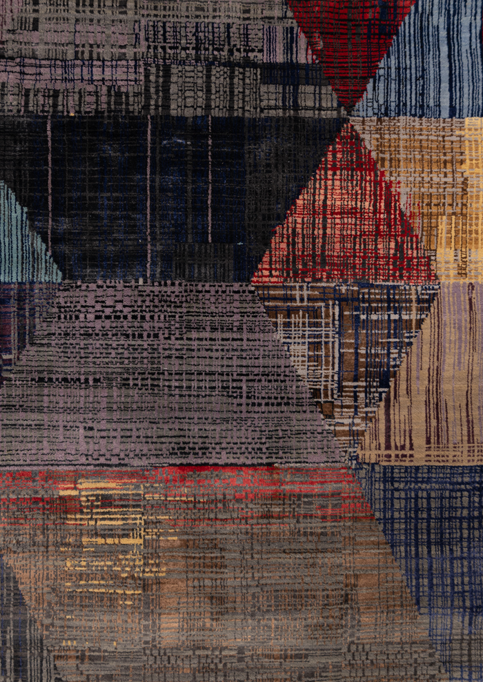 India Escher Elements Charcoal vloerkleed